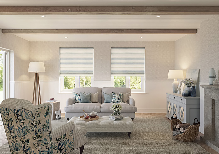 Ombre Velvet, Cloud - Motorised Roman Blind - Image 8